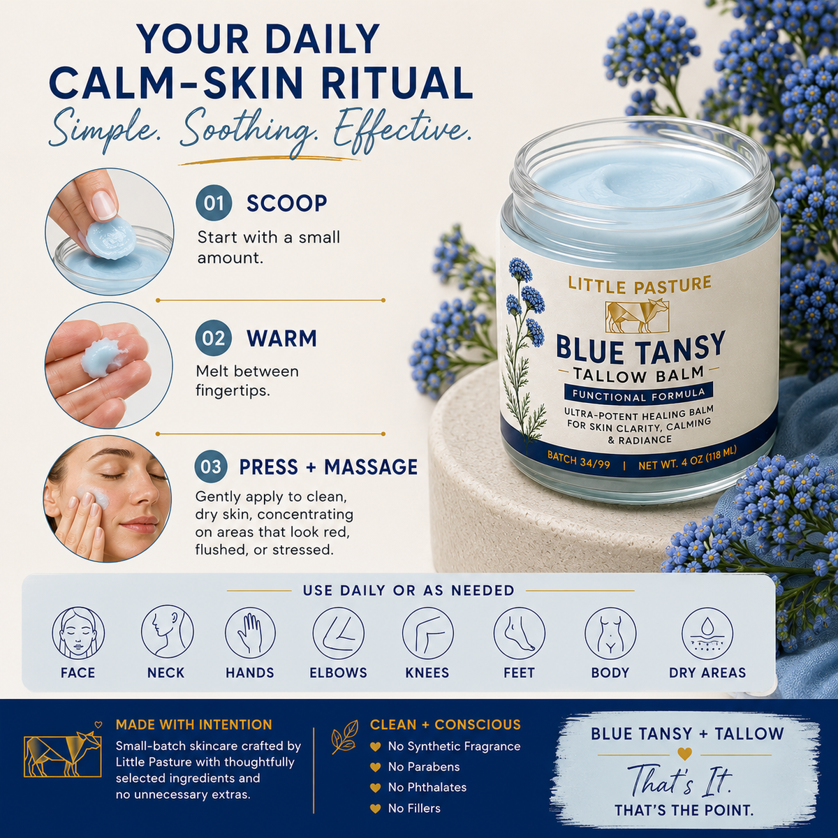 REDNESS: Blue Tansy Tallow Balm