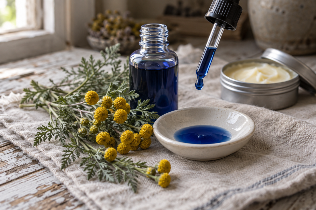 Blue Tansy for Redness: What the Blue Oil Is and What the Research Actually Shows