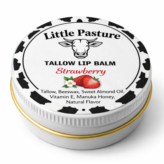 Strawberry Flavored Tallow Lip Balm