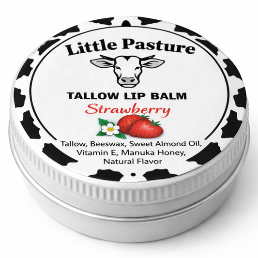 Tallow Lip Balm (Strawberry), 1 oz Tin