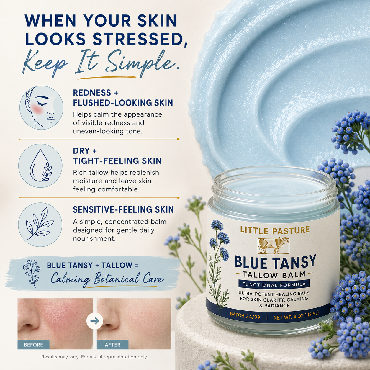 REDNESS: Blue Tansy Tallow Balm