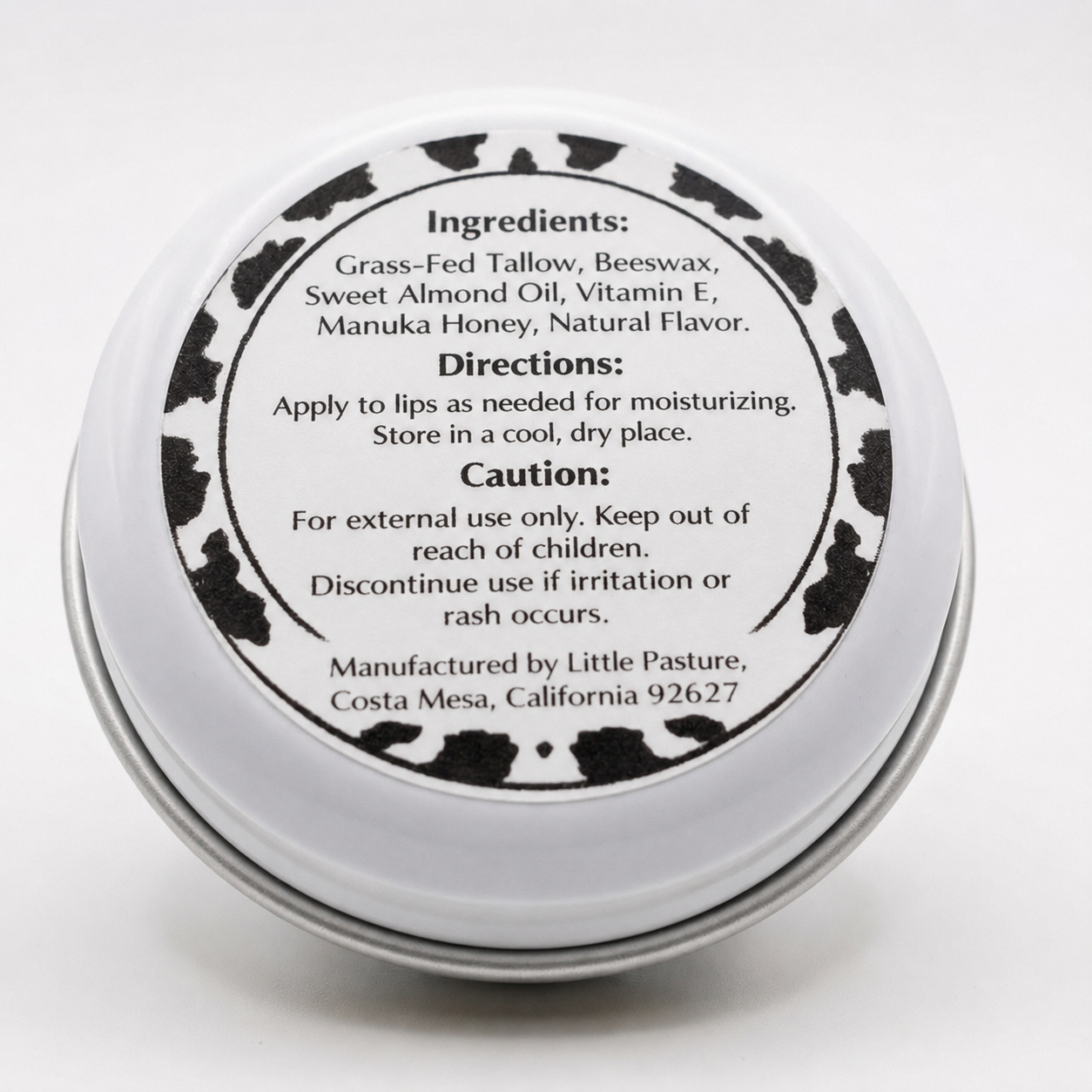 Tallow Lip Balm (Vanilla), 1 oz Tin