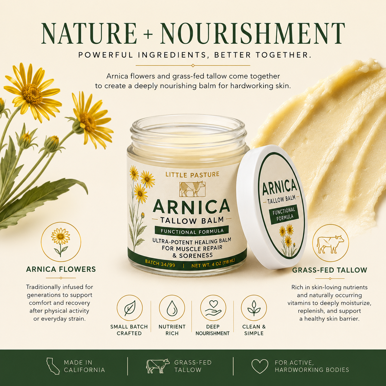 Arnica Infused Functional Tallow Balm