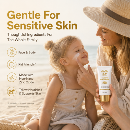 #1 Rated Reef-Safe Tallow & Non-Nano Zinc Oxide Mineral Sunscreen SPF 50, Water Resistant 80 Min