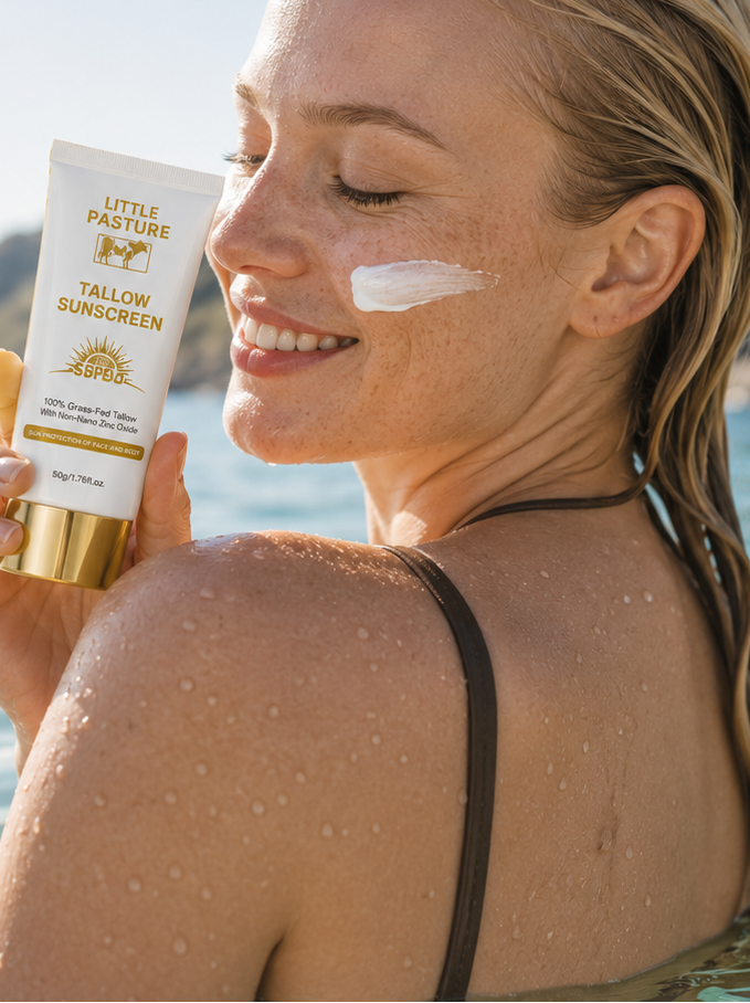 #1 Rated Reef-Safe Tallow & Non-Nano Zinc Oxide Mineral Sunscreen SPF 50, Water Resistant 80 Min