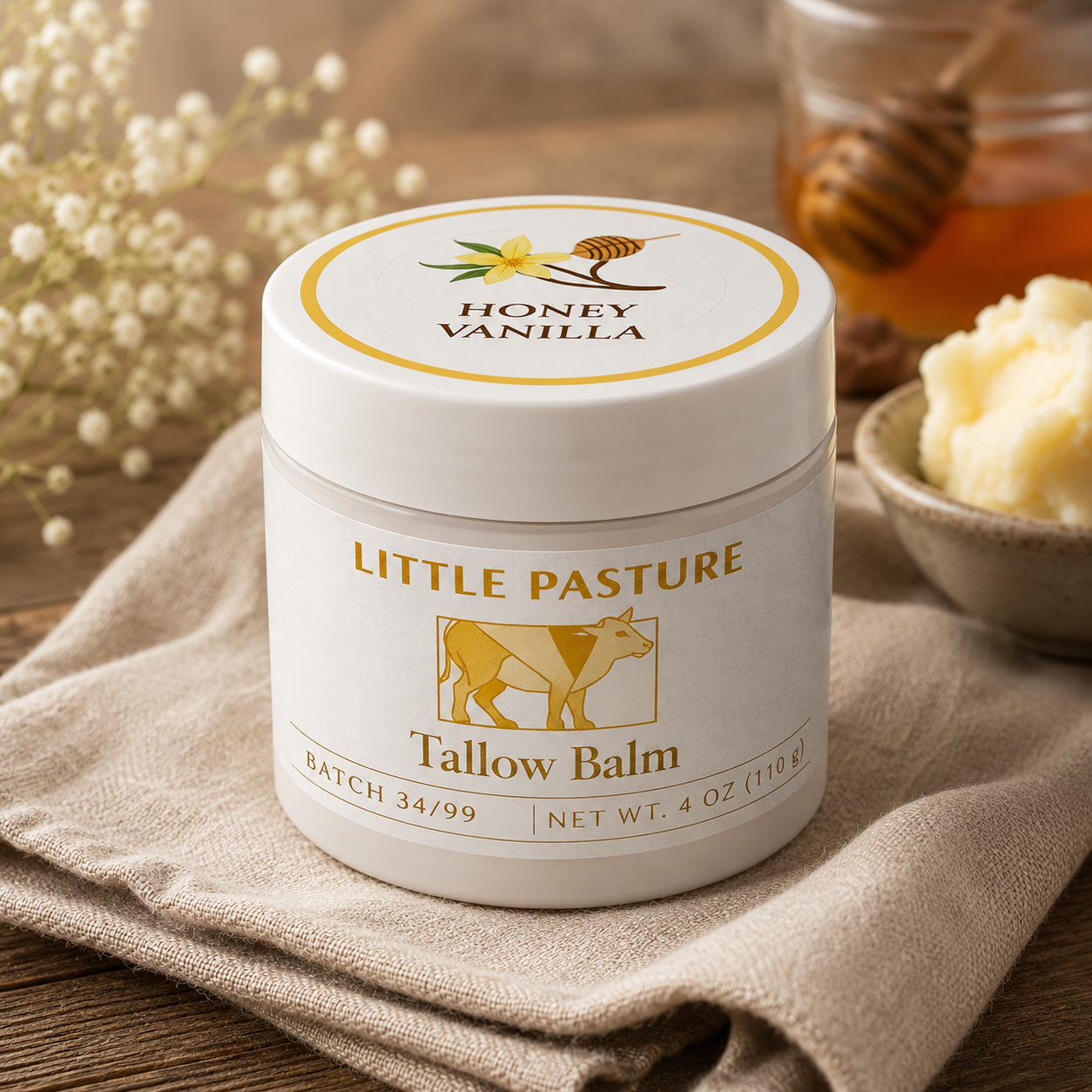 Honey Vanilla Tallow Balm Moisturizer